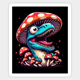 Crazy Velociraptor Mushroom Hat Dinosaur Garden Magnet